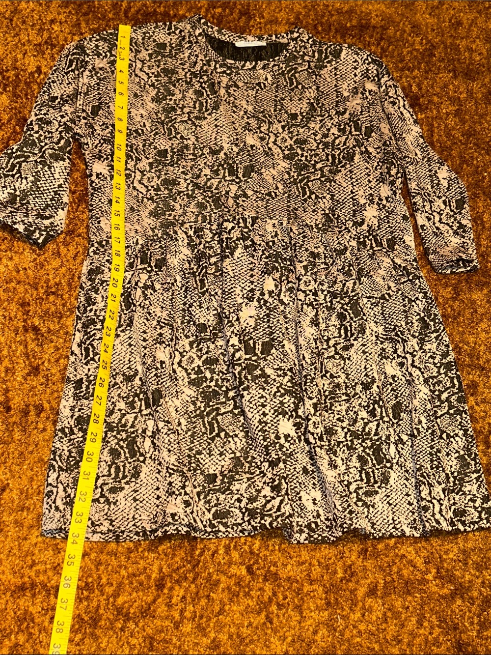 Zara Black and White Snake Print Mini Dress - Picture 3 of 6